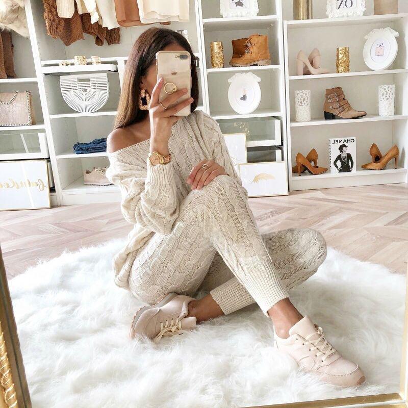 Women's Attractive Pajamas Fashion Solid Color Sweaters