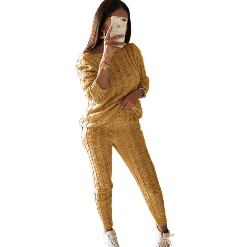 Women's Attractive Pajamas Fashion Solid Color Sweaters