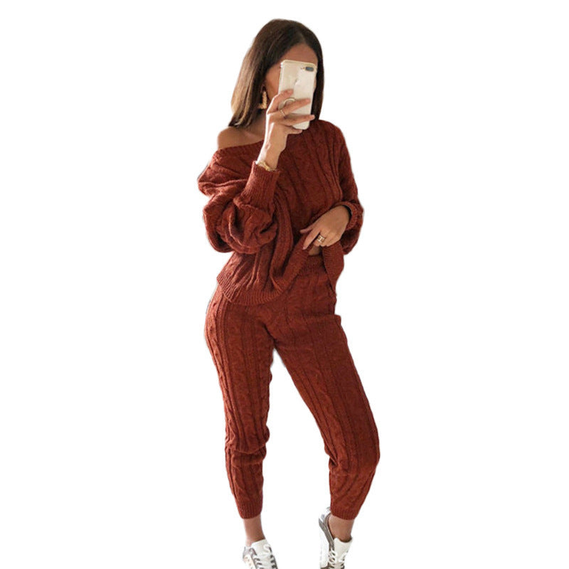 Women's Attractive Pajamas Fashion Solid Color Sweaters