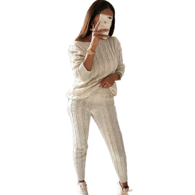 Women's Attractive Pajamas Fashion Solid Color Sweaters