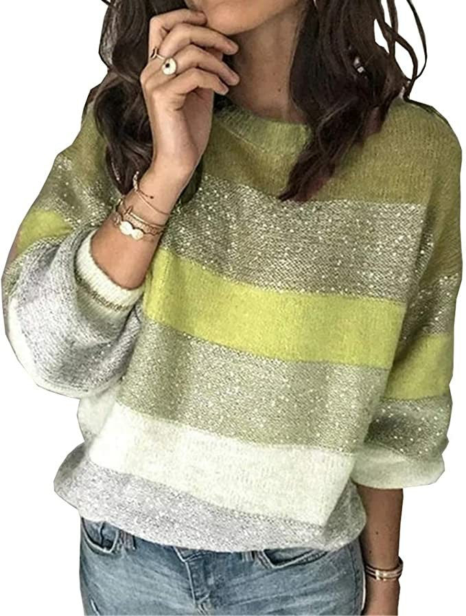 Women's Winter Patchwork Round Neck Fashion Personalized Knitwear