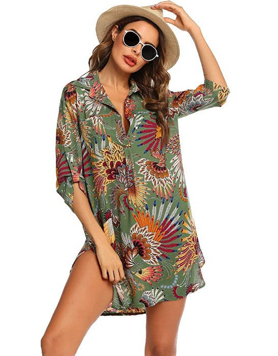 Women's Swimsuit Beach Cover Up Bikini Sun Blouses