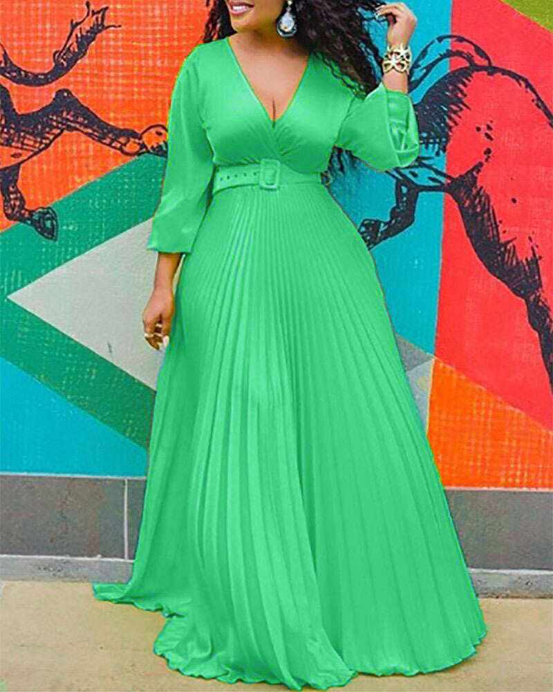 Slimming Solid Color Elegance Retro Chiffon Dresses