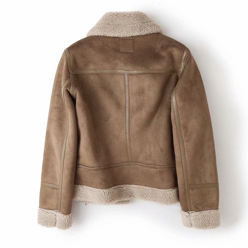 Women's Long-term Winter Large Lapel Thickened Motorcycle Clothing