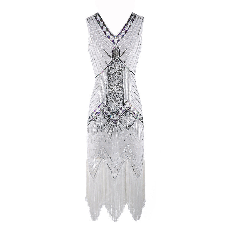 Retro Style Sequin Bead Dress Front Back Wedding Dresses