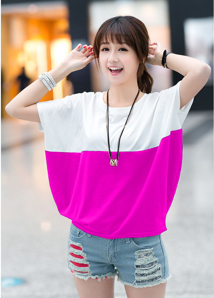 Women's Loose-fitting Batwing Sleeve Shirt Short-sleeved T-shirt Blouses