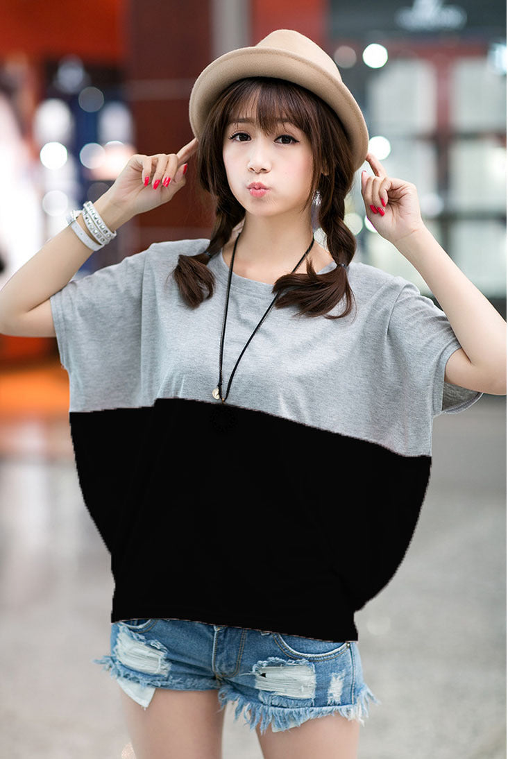Women's Loose-fitting Batwing Sleeve Shirt Short-sleeved T-shirt Blouses