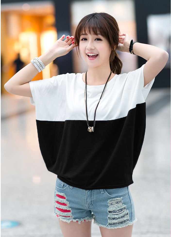 Women's Loose-fitting Batwing Sleeve Shirt Short-sleeved T-shirt Blouses