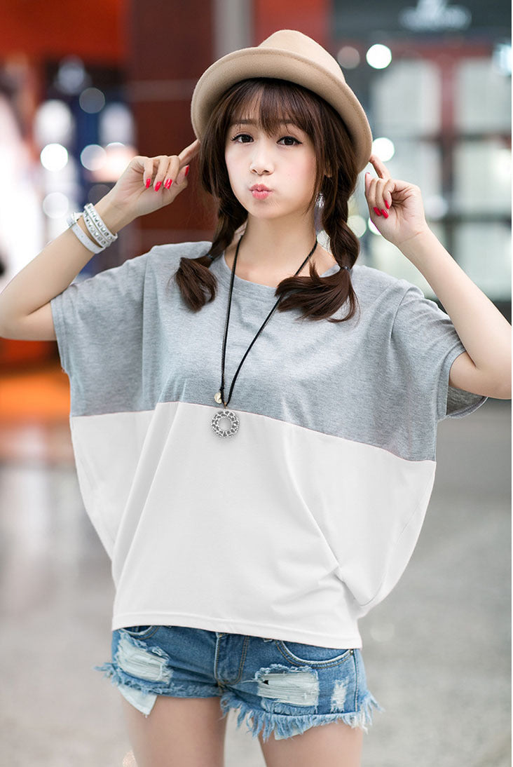 Women's Loose-fitting Batwing Sleeve Shirt Short-sleeved T-shirt Blouses