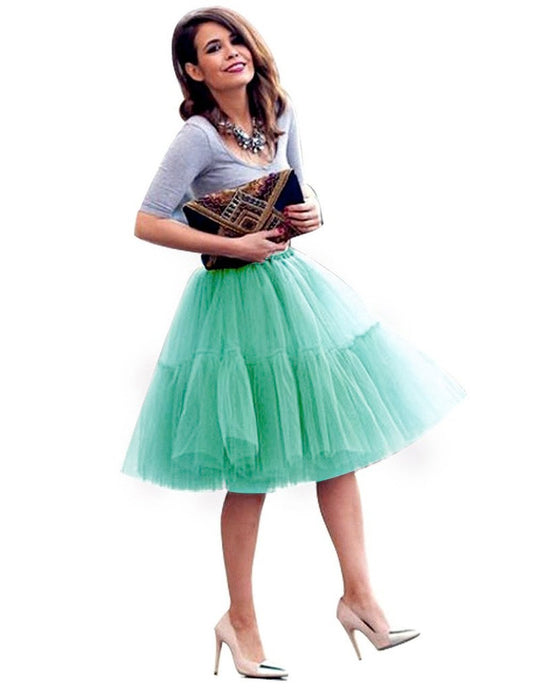 Elegant Unique Mesh Pleated Bubble Speed Skirts