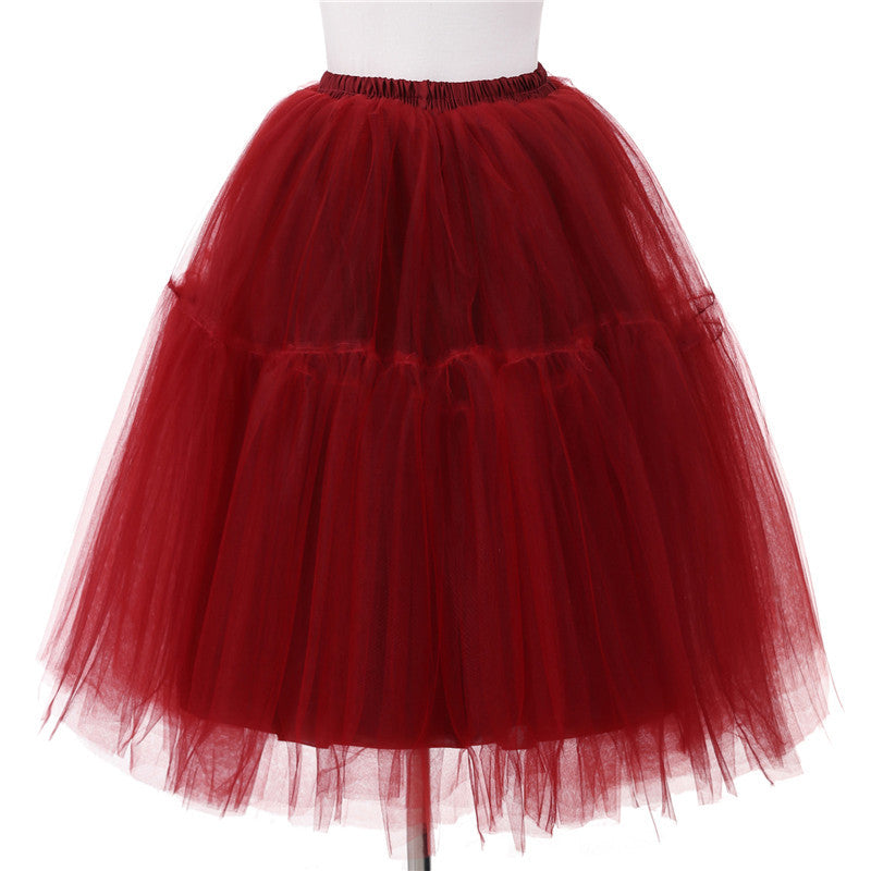 Elegant Unique Mesh Pleated Bubble Speed Skirts