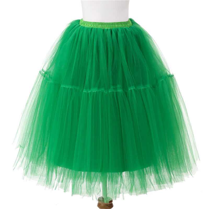 Elegant Unique Mesh Pleated Bubble Speed Skirts