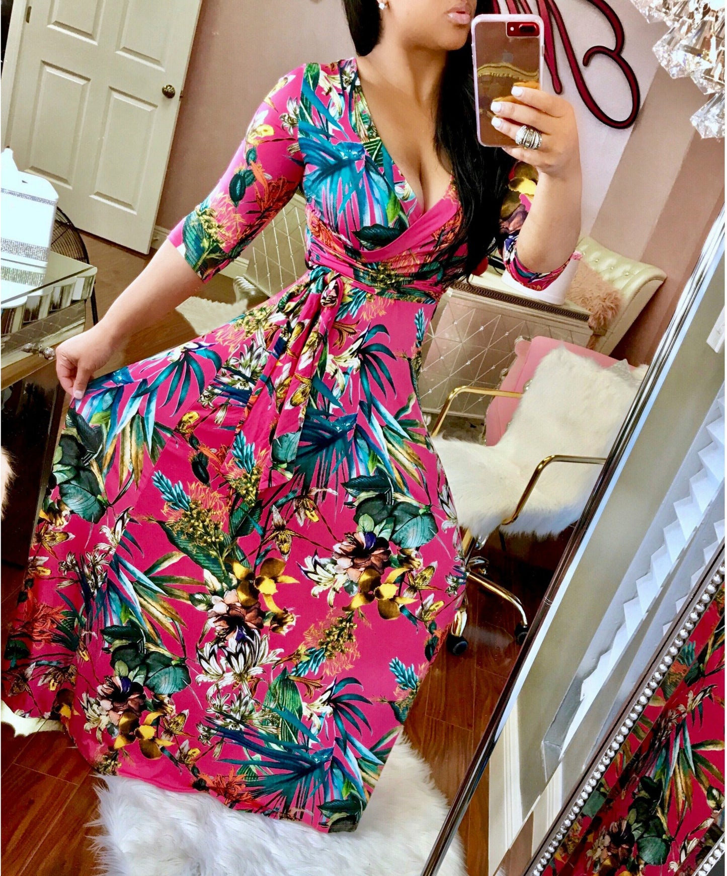 Stylish Autumn Bohemian Printed Oversized Dress Dresses