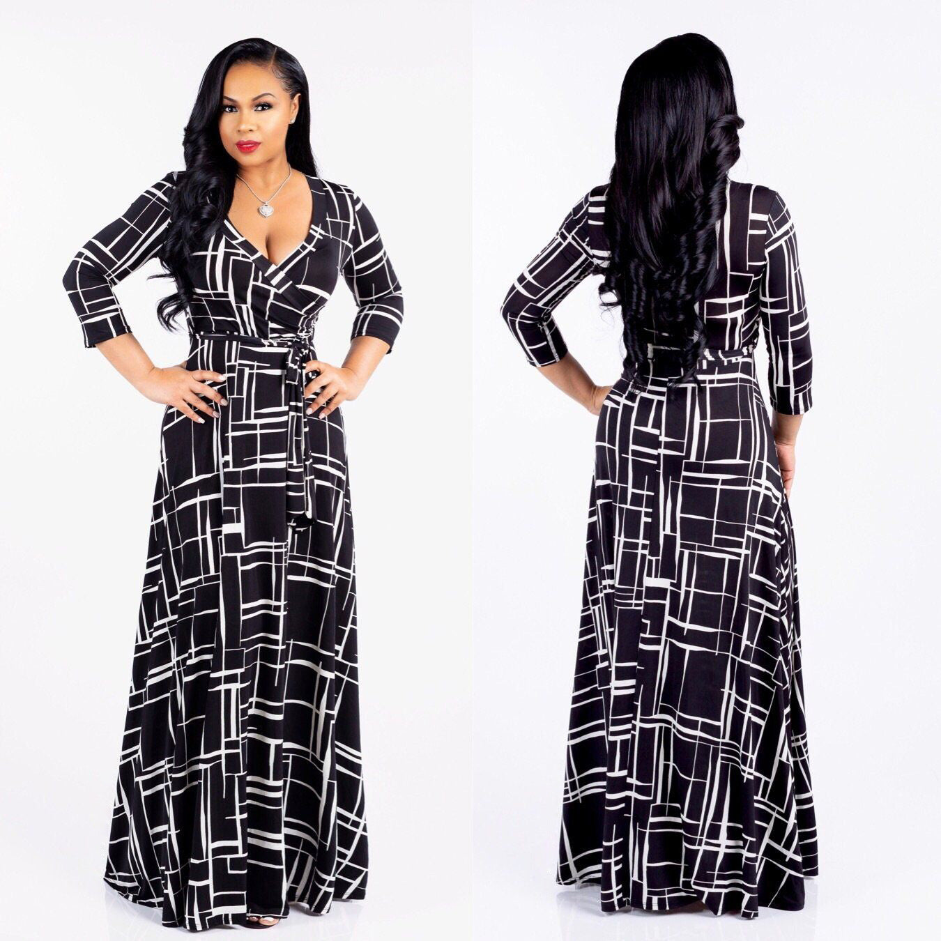 Stylish Autumn Bohemian Printed Oversized Dress Dresses