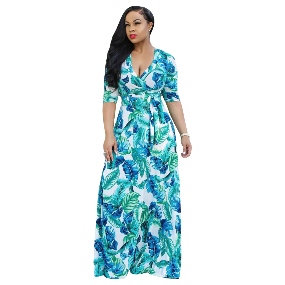 Stylish Autumn Bohemian Printed Oversized Dress Dresses