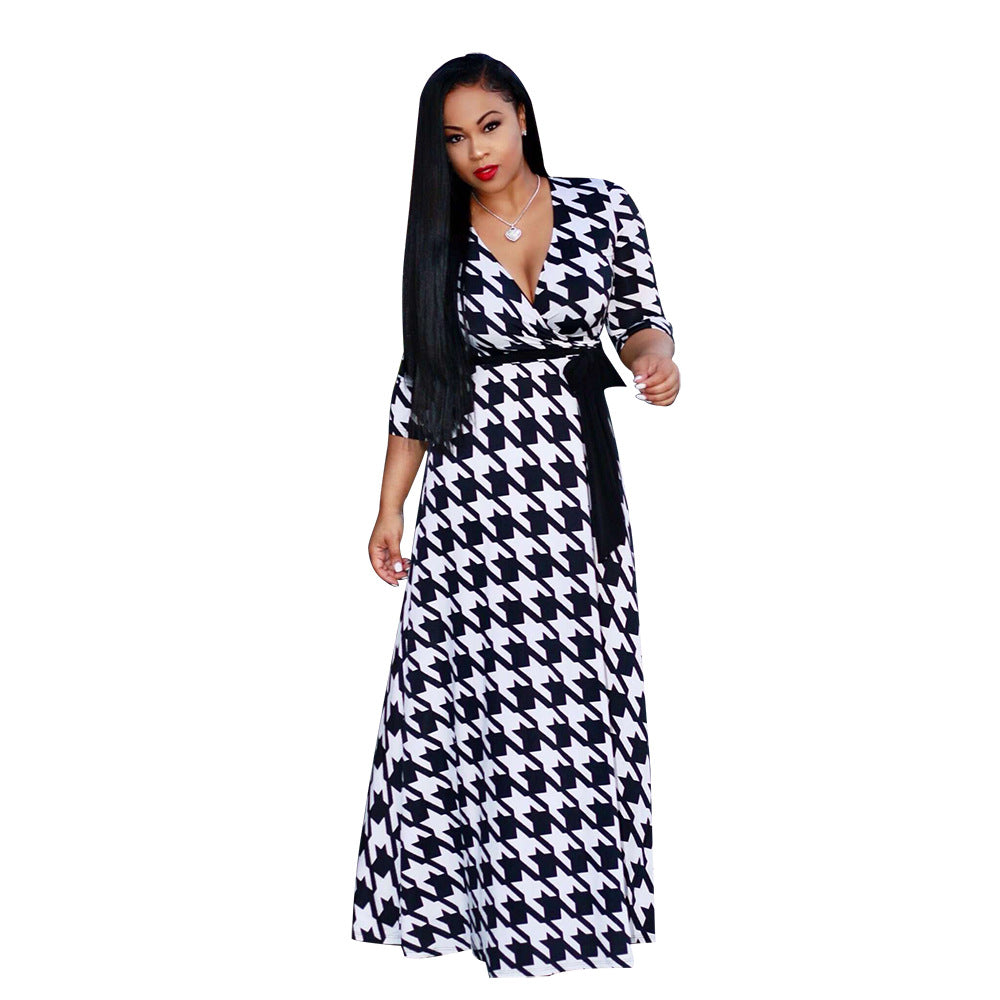 Stylish Autumn Bohemian Printed Oversized Dress Dresses