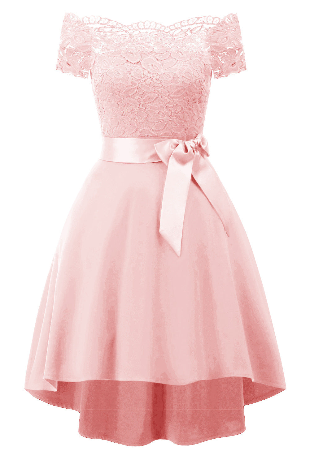 Women's Stitching Satin Cocktail Party Dress Prom Dresses