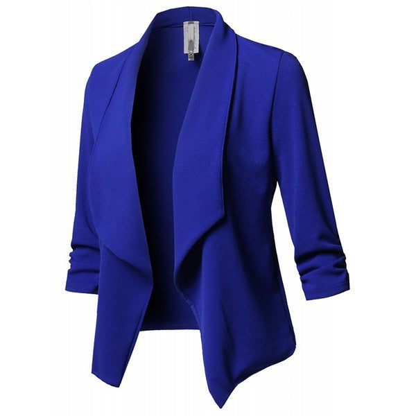 Color Long Sleeve Pleated Solid Small Blazers