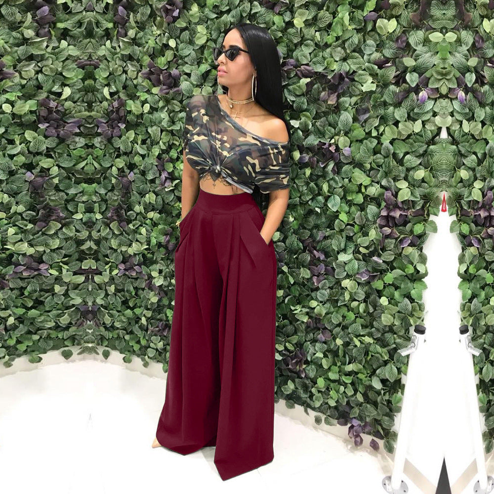 Fashion Personality Flared Wide Leg Casual Pants