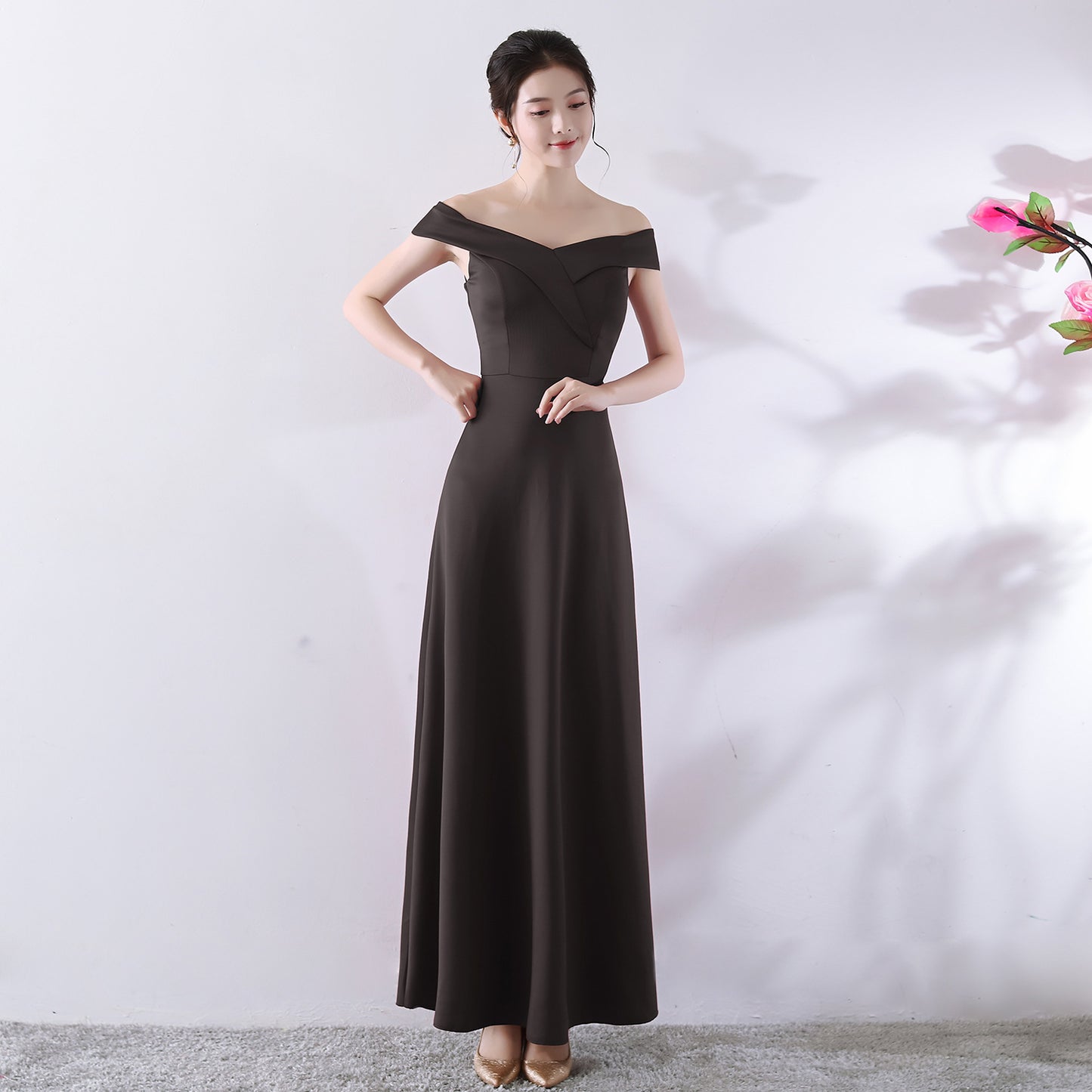 Bride Summer Red Long Family Visiting Wedding Dresses