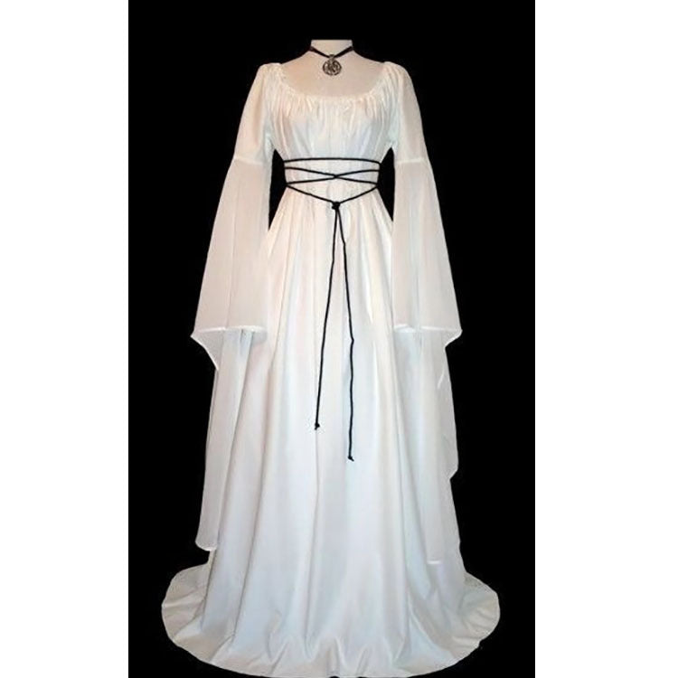 Long Sleeve Antique Style Solid Color Halloween Dresses