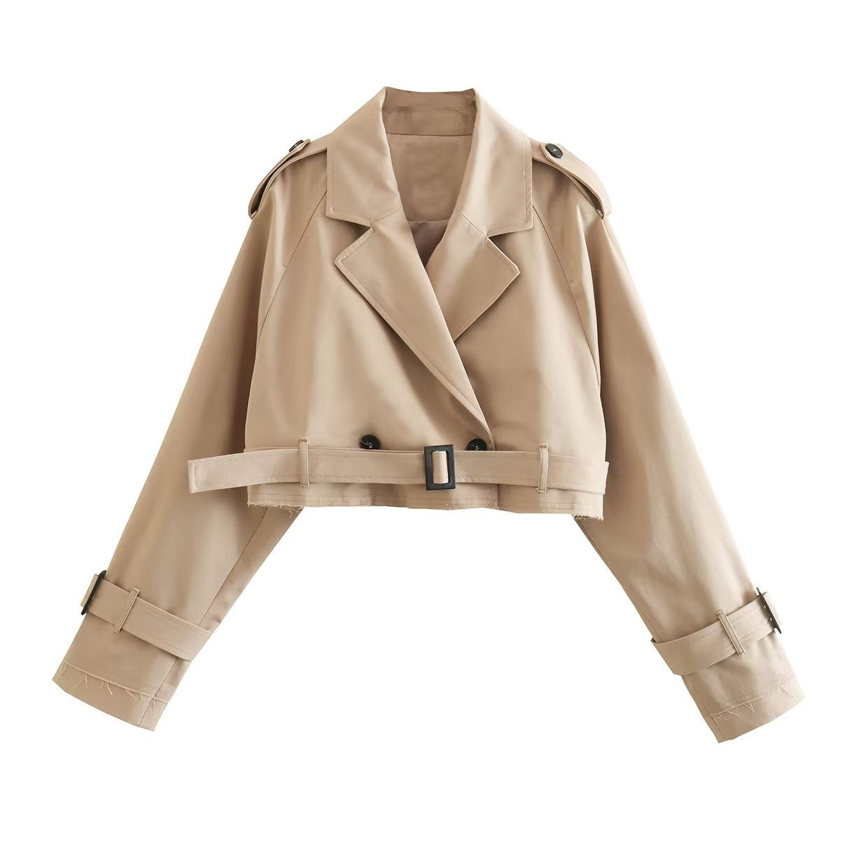 Women's Spring With Belt Long Sleeve Casual Coats