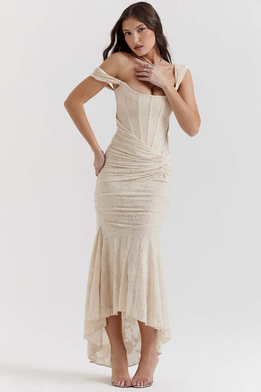 Women's Sexy Sleeveless Solid Color Fishbone Long Dresses