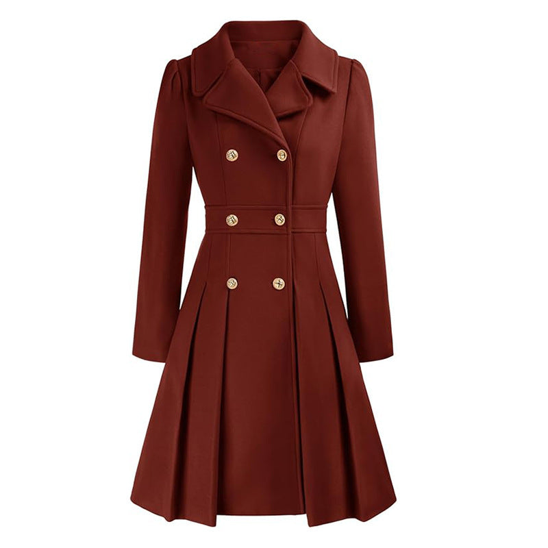 Women's Trench Lapel Double Breasted Pocket A- Coats