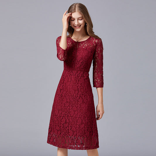 Lace Dress Fashion Simple Casual Large Dresses