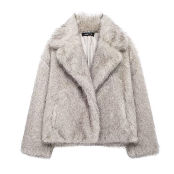 Women's Stylish Comfortable Artificial Fur Effect Coats