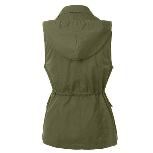 Women's Winter Solid Color Drawstring Stitching Frock Plus Size