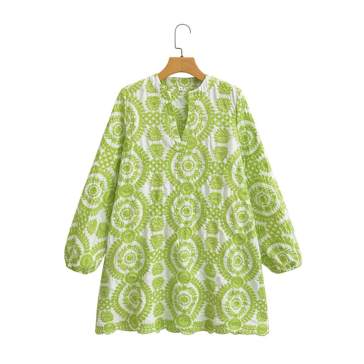 Women's Long Sleeve Loose Embroidery Dress Dresses
