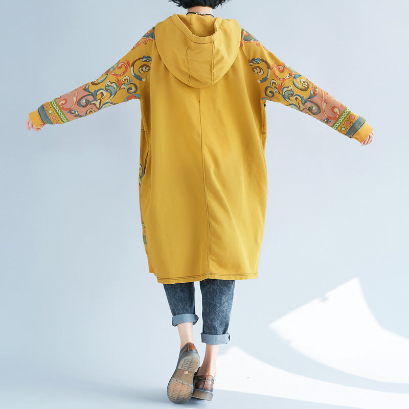 Women's Mid-length Hooded Large Distressed Dress Lang Dresses