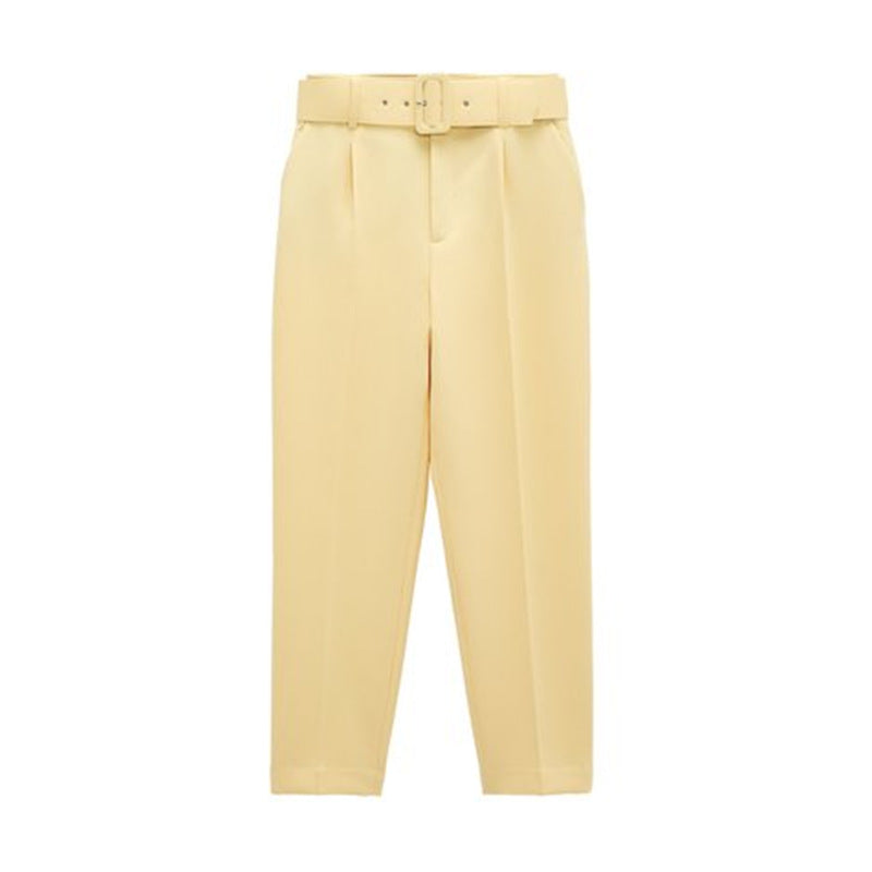 Women's Slim Fit Figure Flattering Belt Accessories Pants