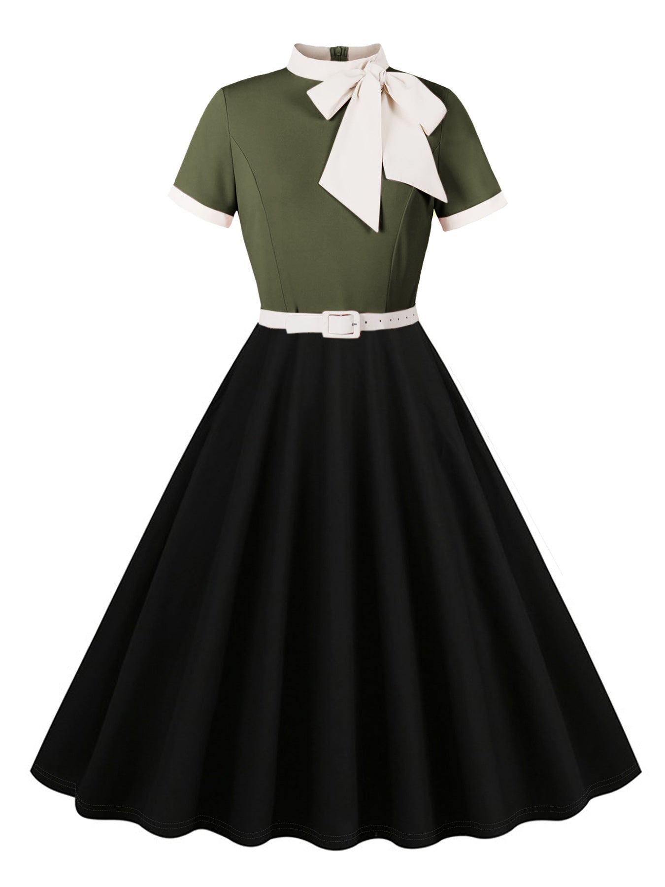 Women's Dress Sleeve Summer Bow Patchwork Elegant Dresses
