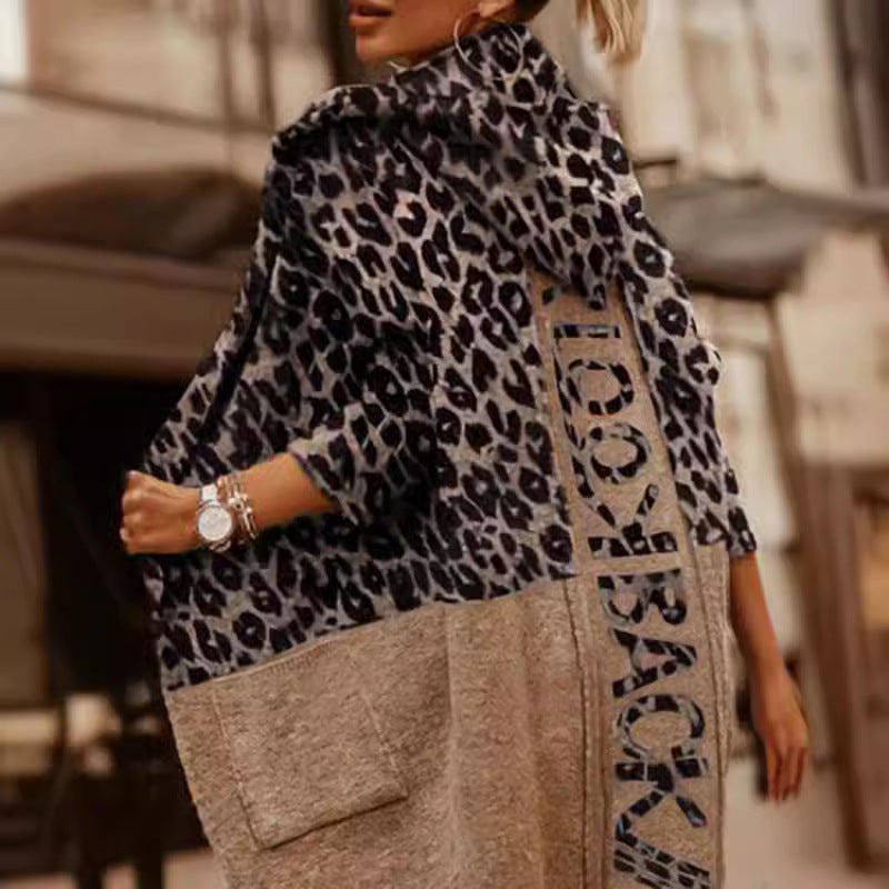 Women's Mid-length Trendy Loose Letter Splicing Hooded Sweaters