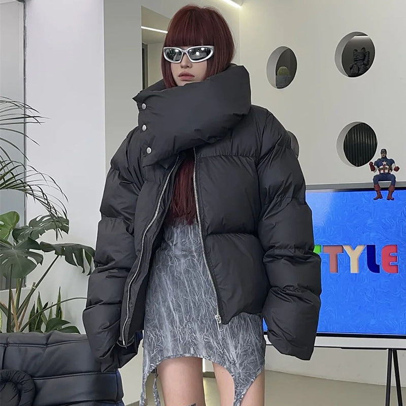 Women's Wear Winter Thick Snap Button Scarf Coats