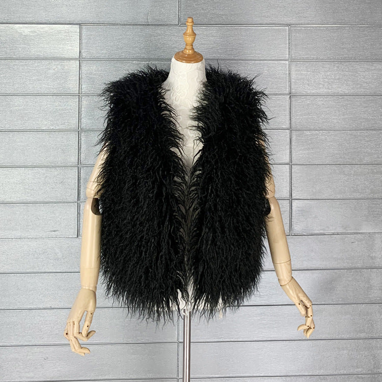 Women's Sheep Fur Environmental Protection Artificial Wool Coats