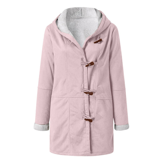 Women's With Cashmere Fur Collar Pockets Coats