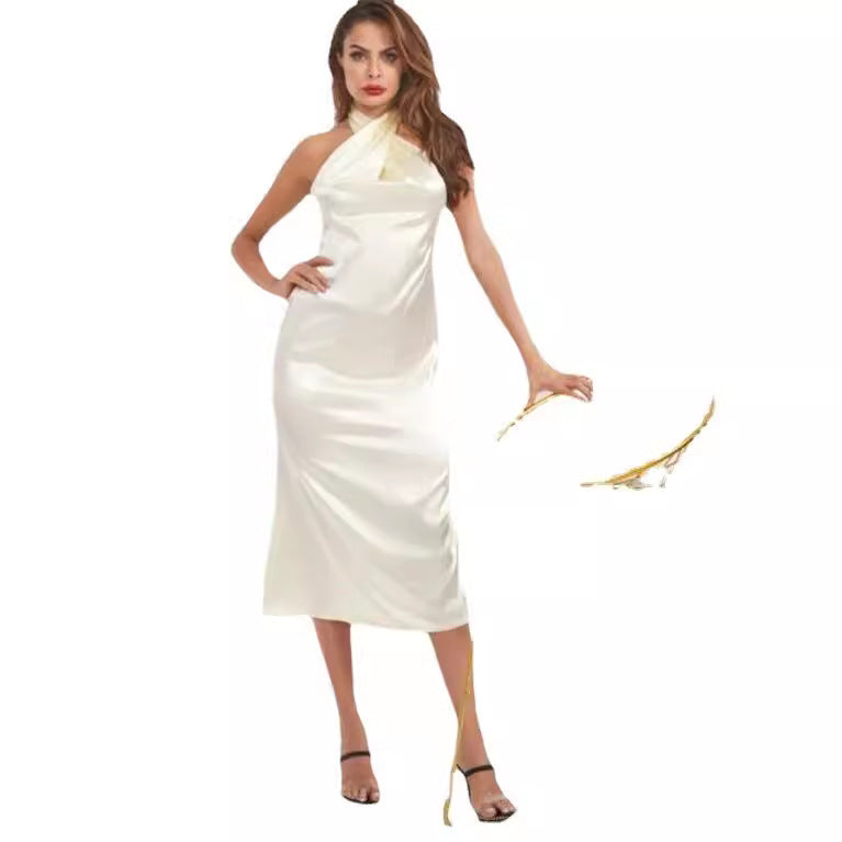 Women's Western Temperament Sexy Glossy Dress Dresses