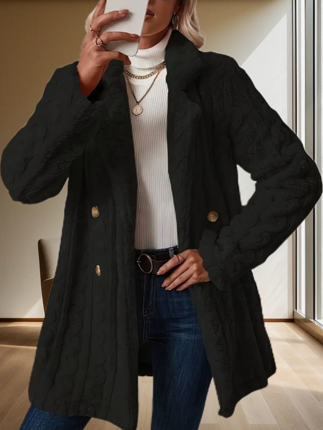 Women's Plush Comfort Casual Warm Collar Double Coats