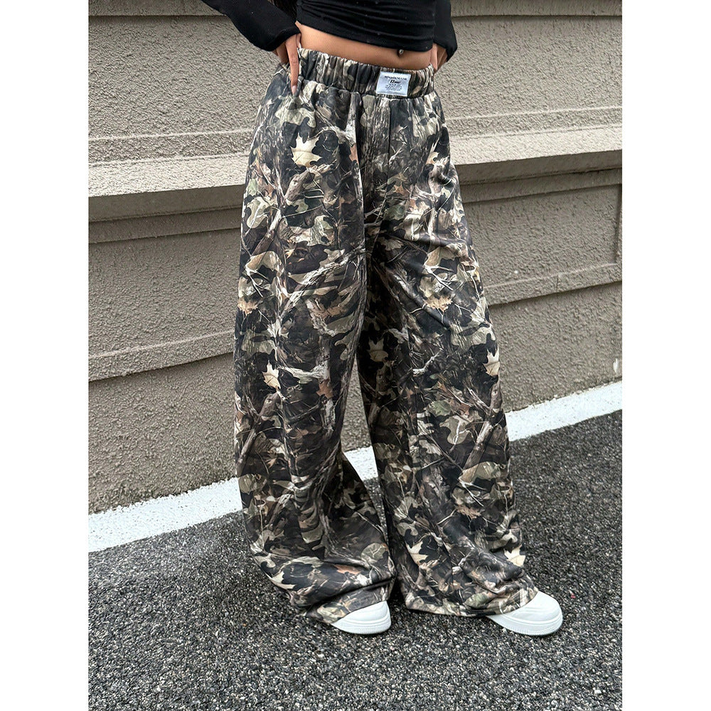 Women's Casual Street Fashion Loose High Waist Pants