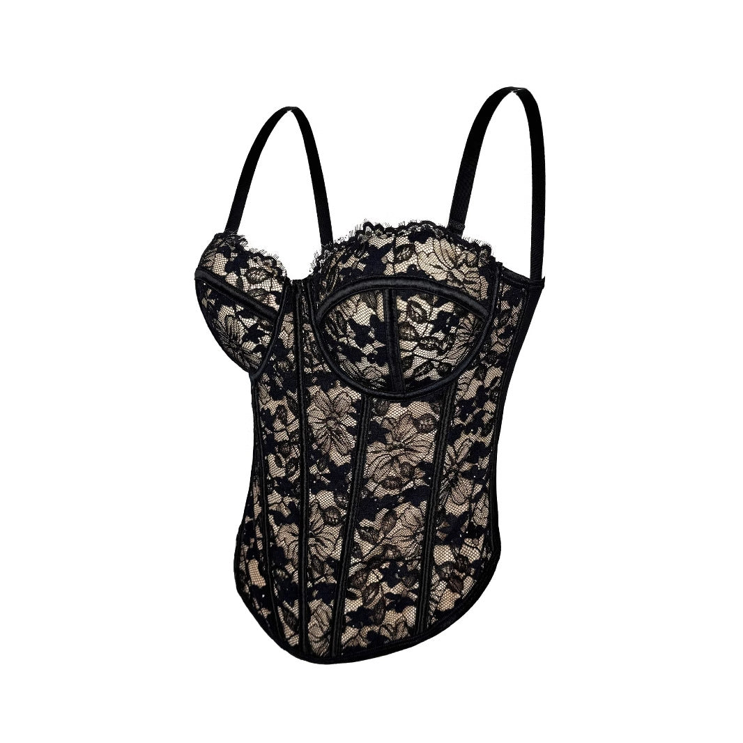 Black Lace Inner Match Sling High-grade Outer Wear Body Tops
