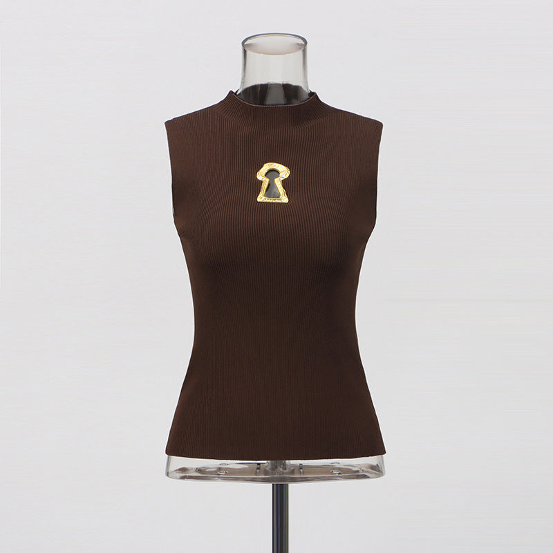 Autumn Fashion Design Sleeveless Simple Comfortable Tops