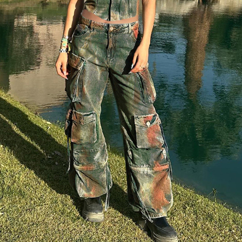 Blooming Trousers American Style Street Cool Jeans