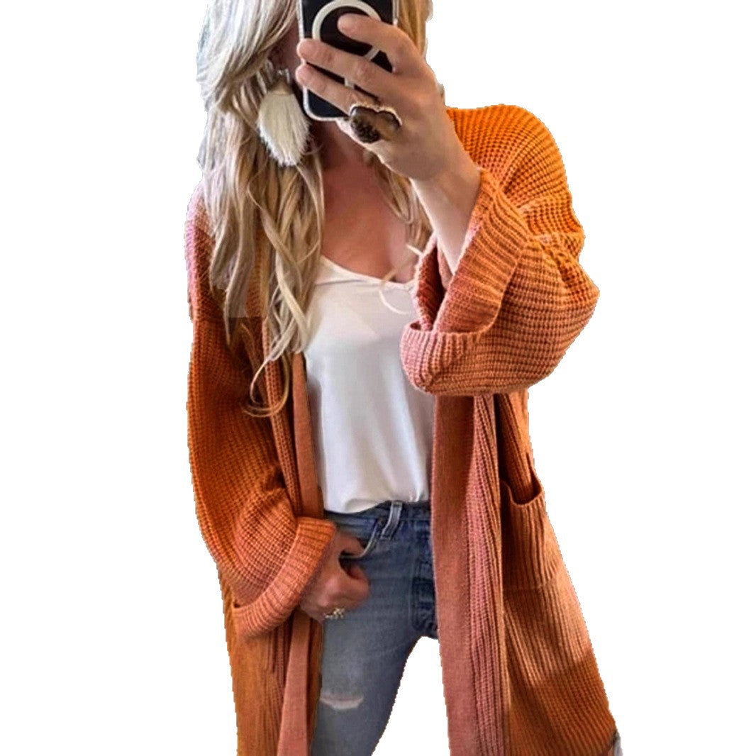 Women's Color Casual Loose Knitted Thick Needle Sweaters