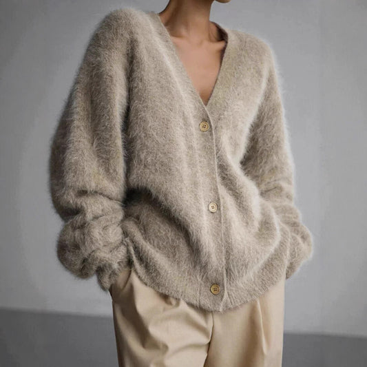 Slouchy Source Knitted Buttons Long Sleeve Knitwear