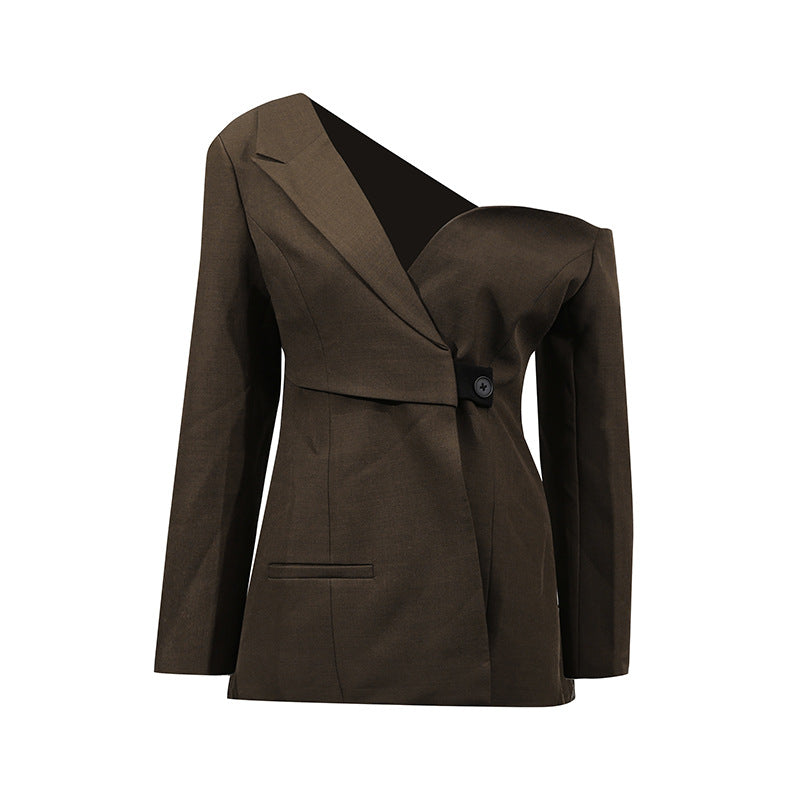 Women's High-grade Early Autumn Fashion Shoulder Irregular Blazers