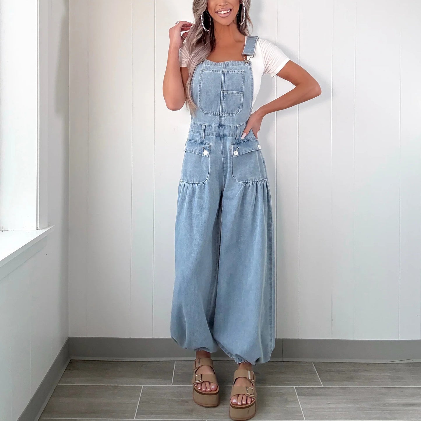 Women's Fashion Casual Loose Wide Leg Denim Jeans