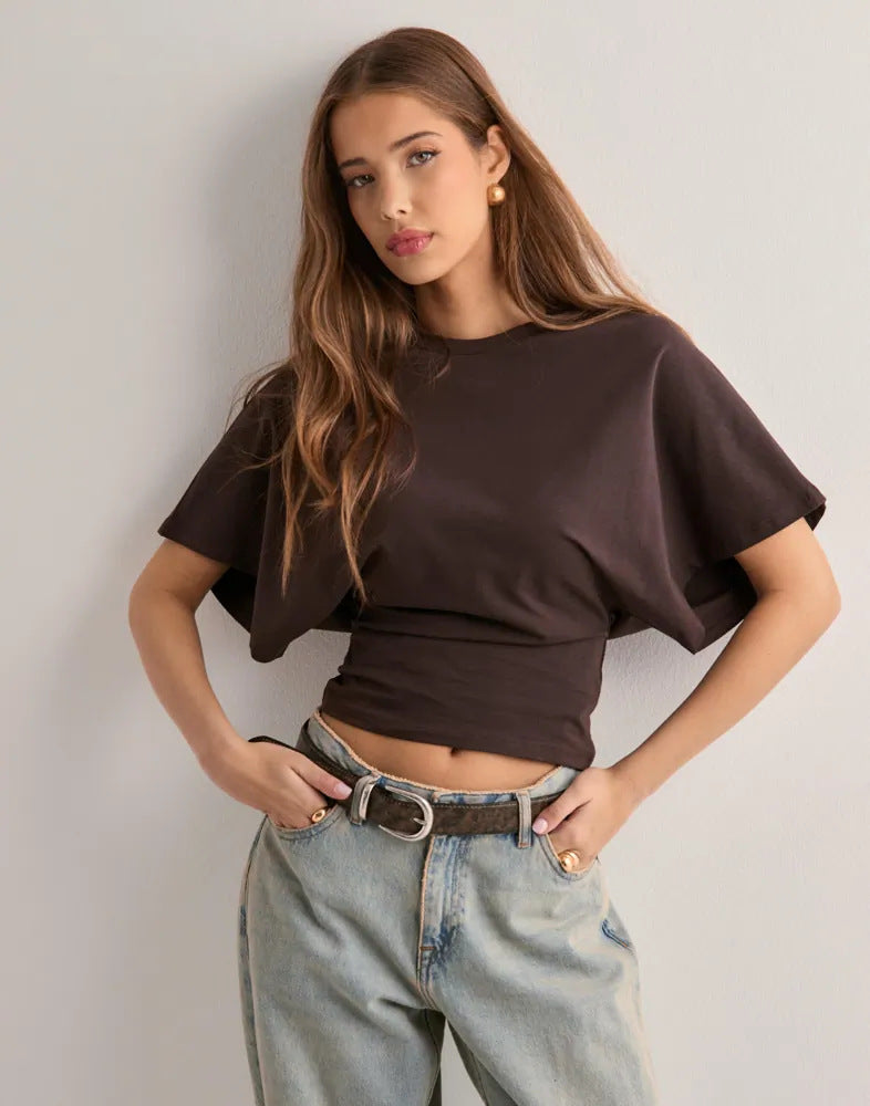 Women's Style Sense Of Design Round Neck Pullover Blouses